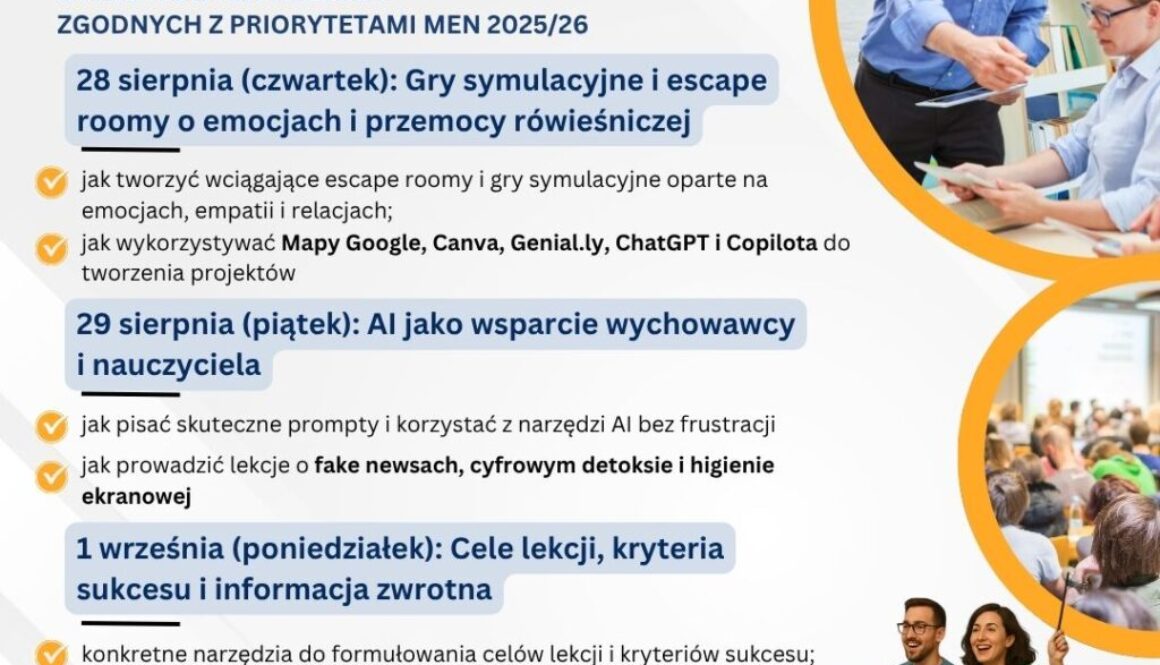Nauczyciel 3.0 - pakiet 3 nowych szkoleń na start zgodnych z priorytetami MEN