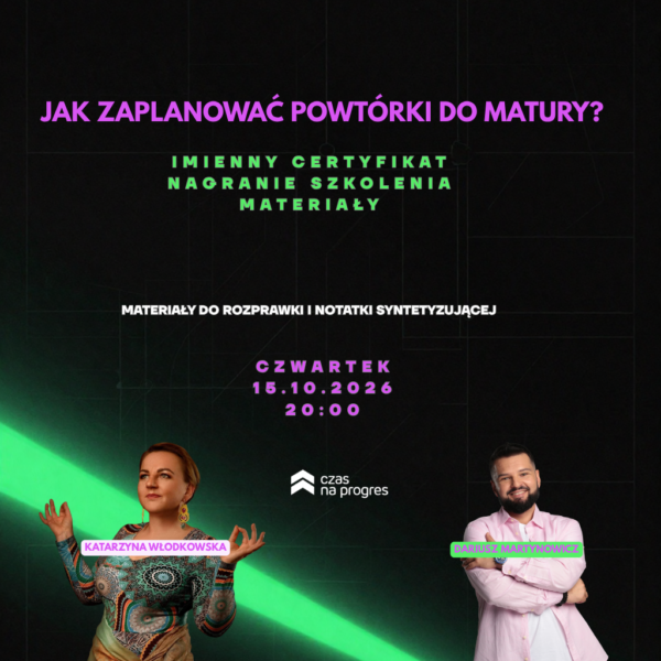 Jak zaplanować powtórki do matury - szkolenie, certyfikat, materiały